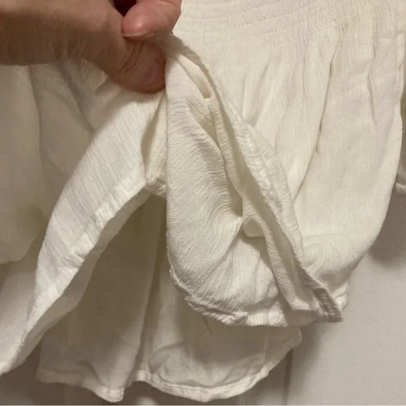 Hollister Off White Embroidered Floral Cropped Bell Sleeve Blouse Top #V - Picture 5 of 6